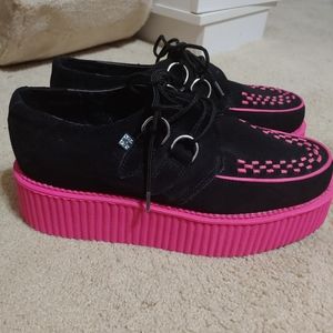 TUK black/pink creepers W9